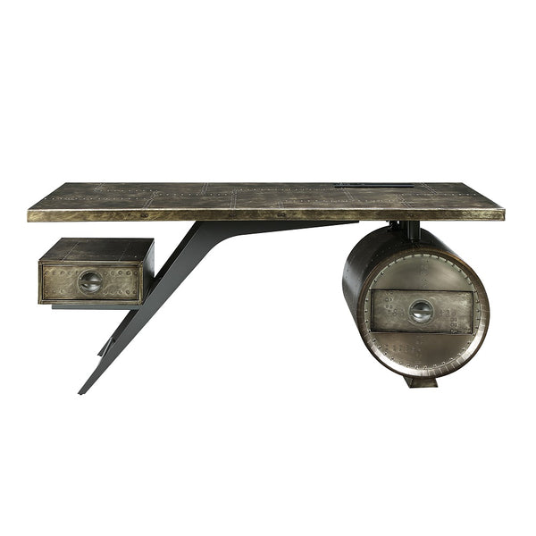 ACME Brancaster Bronze Aluminum Executive Desk with USB Port Model OF02586