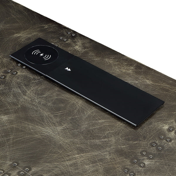 ACME Brancaster Bronze Aluminum Executive Desk with USB Port Model OF02586