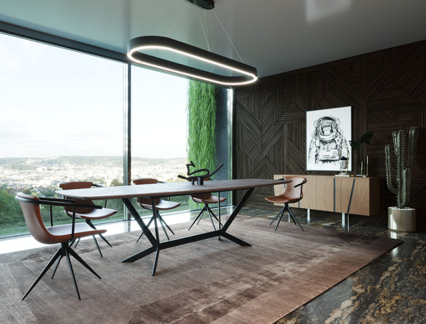 Herzog Modern Grey Ceramic Dining Table