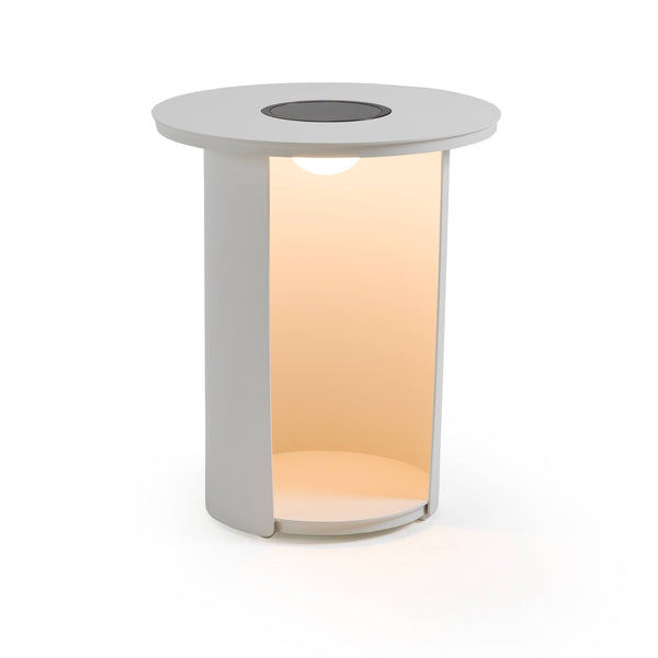 Renava Onza Outdoor White End Table With Solar Light Model VGVK-CT009-S-SL-WHT