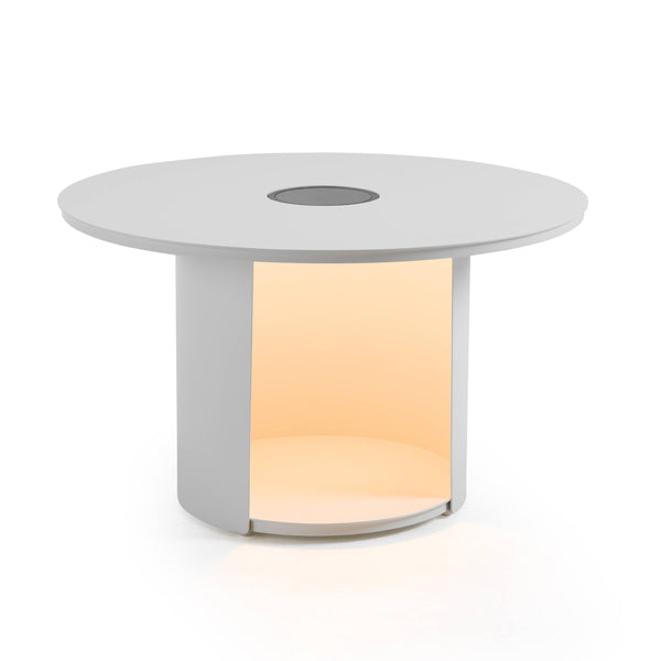 Renava Onza Outdoor White Medium End Table With Solar Light Model VGVK-CT009-M-SL-WHT