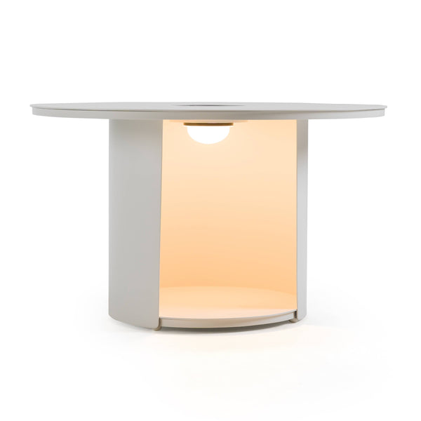 Renava Onza Outdoor White Medium End Table With Solar Light Model VGVK-CT009-M-SL-WHT