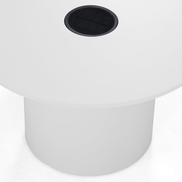 Renava Onza Outdoor White Medium End Table With Solar Light Model VGVK-CT009-M-SL-WHT