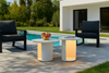 Renava Onza Outdoor White Medium End Table With Solar Light Model VGVK-CT009-M-SL-WHT