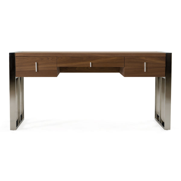Orcutt Modern Walnut & Stainless Steel Desk