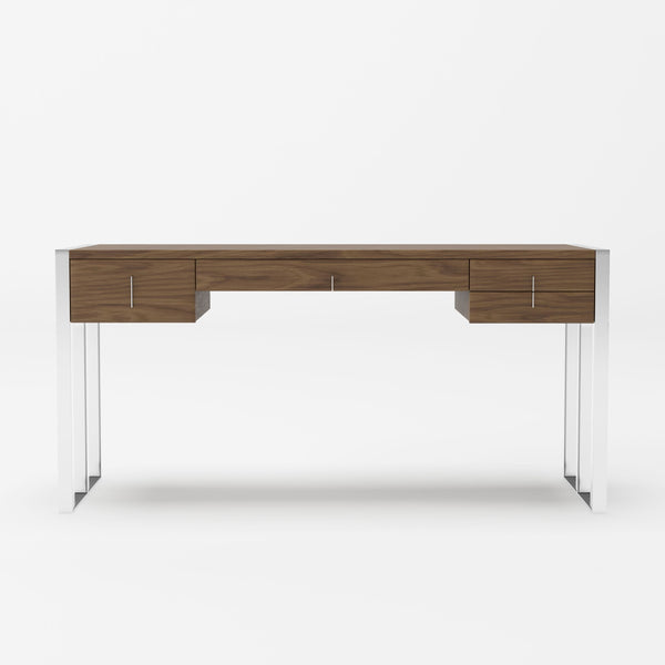 Modrest Orcutt Modern Walnut & Stainless Steel Desk Model VGBBMQ2003-DESK