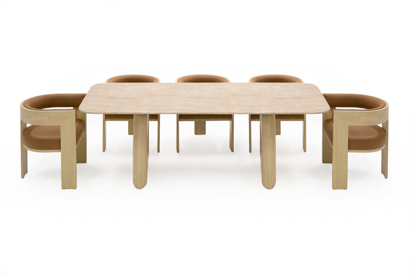 Nova Domus Osaka Modern Faux Marble & Natural Ash Dining Table Model VGCS-DT-22116