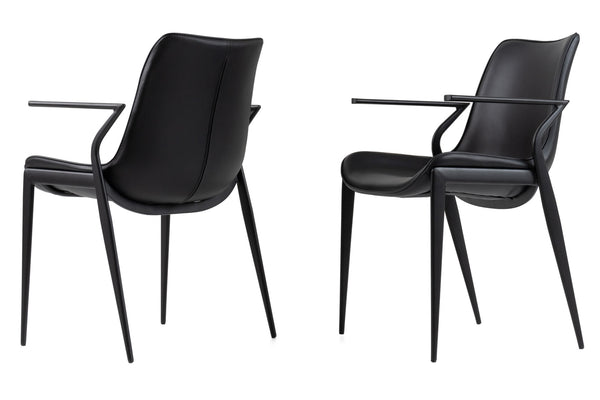 Osprey Modern Black Vegan Leather Dining Chair (Set of 2)
