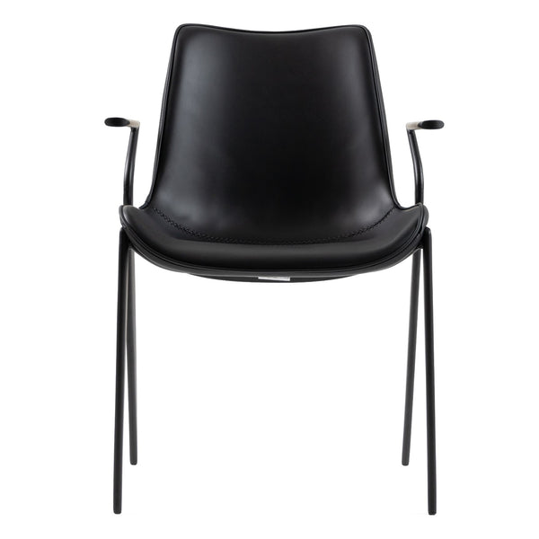 Osprey Modern Black Vegan Leather Dining Chair (Set of 2)