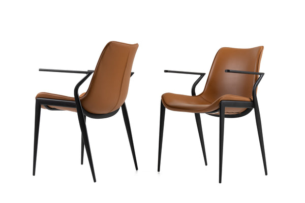 Modrest Osprey Modern Camel Vegan Leather Dining Chair (Set Of 2) Model VGHR-3568-N-CML