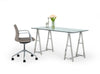 Ostro Modern Stainless Steel + Glass Desk