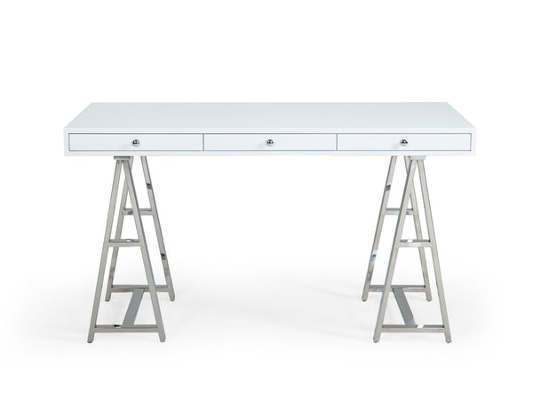 Ostrow White + Stainless Steel Desk