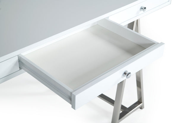 Ostrow White + Stainless Steel Desk