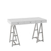 Ostrow White + Stainless Steel Desk
