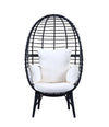 ACME Penelope Light Gray Fabric & Black Patio Lounge Chair Model OT01098
