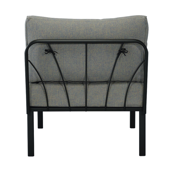 ACME Rajni Gray Fabric & Black Patio-Armless Chair Model OT01762