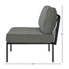 ACME Rajni Gray Fabric & Black Patio-Armless Chair Model OT01762