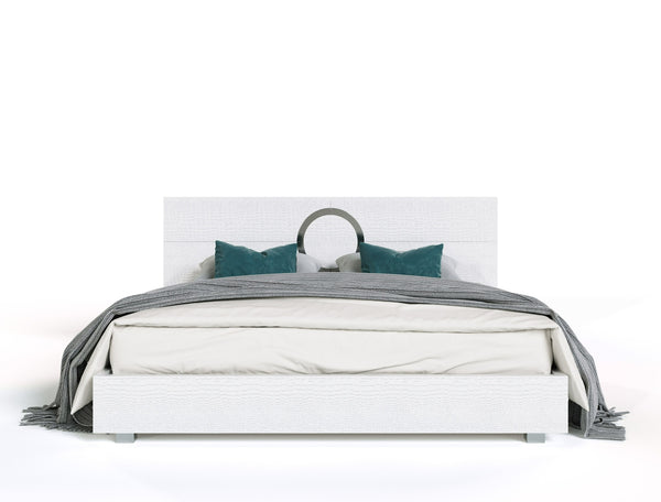 A&X Ovidius & Victoria Modern White Crocodile Lacquer Bedroom Set Model VGUN-OVIDVICT-SET-WHT