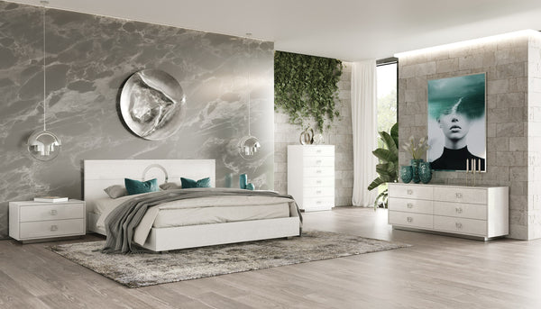 A&X Ovidius Modern White Crocodile Lacquer Bed Model VGUNAW223-180