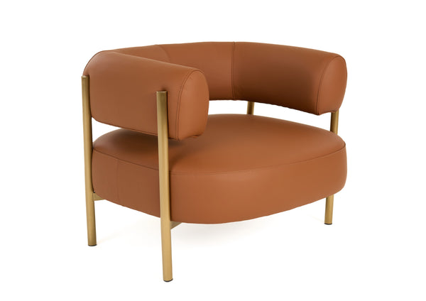 Modrest Ozona Modern Rust Leather Accent Chair Model VGHM-LL255-RUST