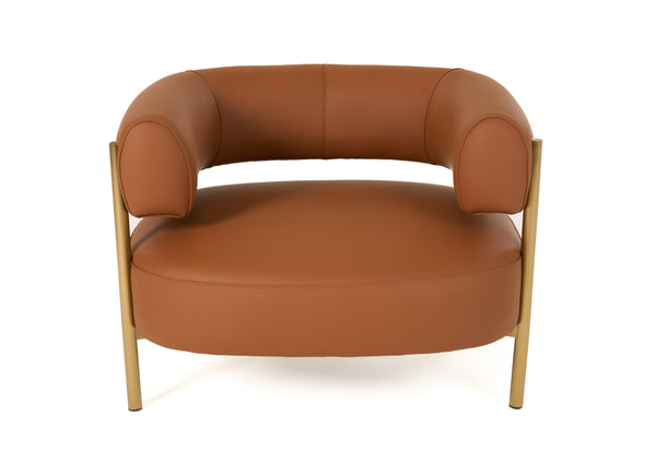 Modrest Ozona Modern Rust Leather Accent Chair Model VGHM-LL255-RUST