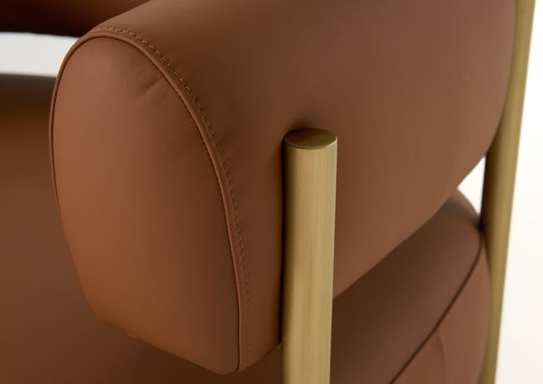 Modrest Ozona Modern Rust Leather Accent Chair Model VGHM-LL255-RUST