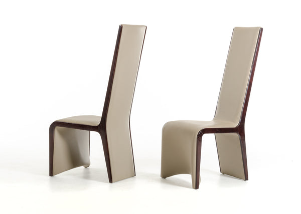 Modrest Pacer Modern Taupe & Ebony Dining Chair (Set Of 2) Model VGCSCH-13107