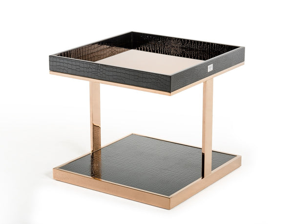 A&X Padua Modern Large Black & Rosegold End Table Model VGUNCK810-60