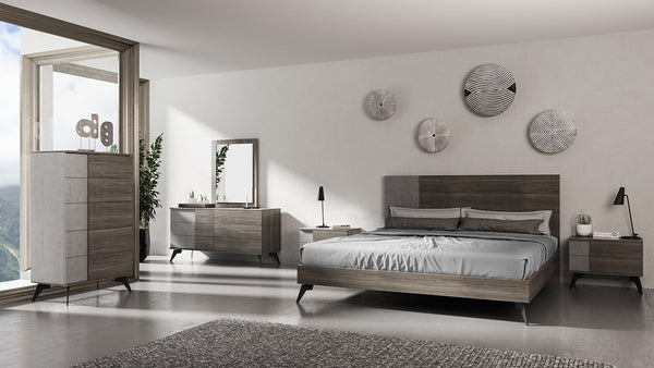 Nova Domus Palermo Italian Modern Faux Concrete & Grey Bed Model VGACPALERMO-BED