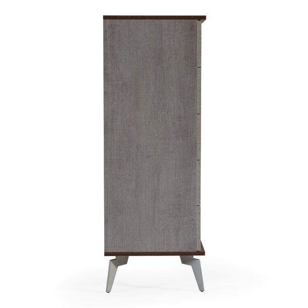 Palermo Italian Modern Faux Concrete & Walnut Chest