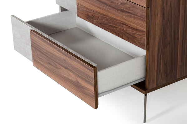 Nova Domus Palermo Italian Modern Faux Concrete & Walnut Chest Model VGACPALERMO-WAL-CHST