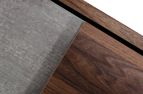 Nova Domus Palermo Italian Modern Faux Concrete & Walnut Chest Model VGACPALERMO-WAL-CHST