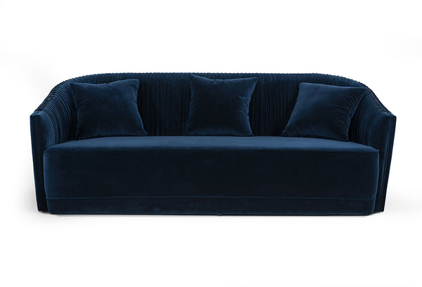 Divani Casa Palomar Modern Blue Velvet & Brass Sofa Model VGVCS1811-BLU-SOFA