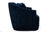Palomar Modern Blue Velvet & Brass Sofa