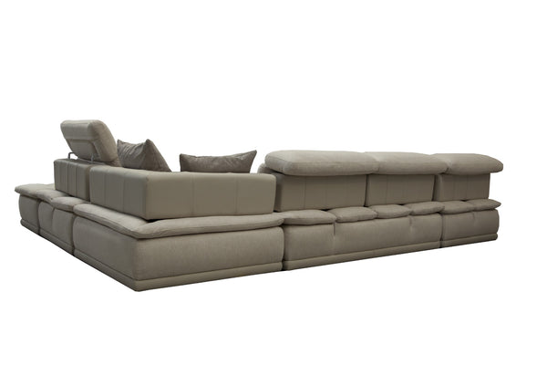David Ferrari Panorama Italian Modern Taupe Grey Fabric And Leather Modular Sectional Sofa Model VGFT-PANORAMA-TG