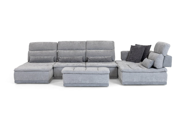 David Ferrari Panorama Italian Modern Grey Fabric Modular Sectional Sofa Model VGFT-PANORAMA-GRY