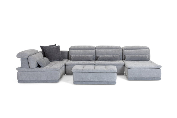 David Ferrari Panorama Italian Modern Grey Fabric Modular Sectional Sofa Model VGFT-PANORAMA-GRY