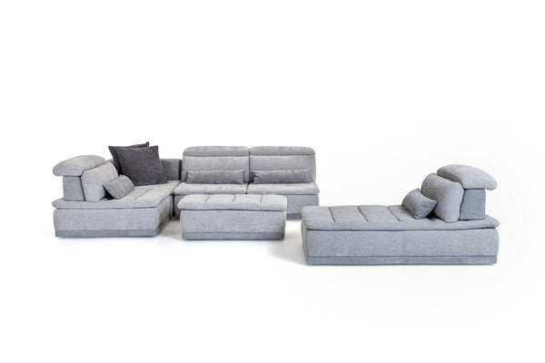David Ferrari Panorama Italian Modern Grey Fabric Modular Sectional Sofa Model VGFT-PANORAMA-GRY