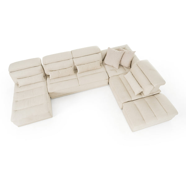 David Ferrari Panorama Italian Modern Beige Fabric Modular Sectional Sofa Model VGFT-PANORAMA-BGE
