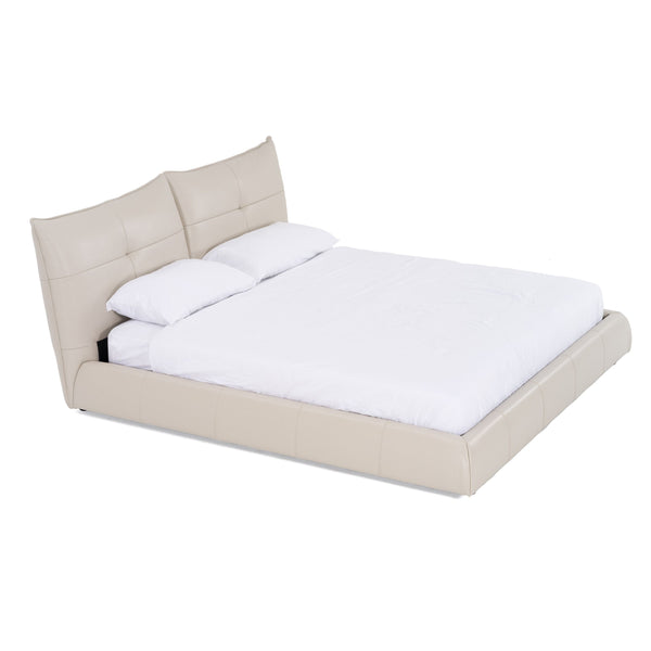 California King Modrest Patrick Modern Light Grey Leather Bed Model VGKKB-75-GRY-BED-CK