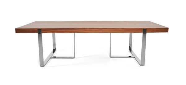 Modrest Pauline Modern Walnut And Stainless Steel Dining Table Model VGBB-MI2203T-WAL-DT