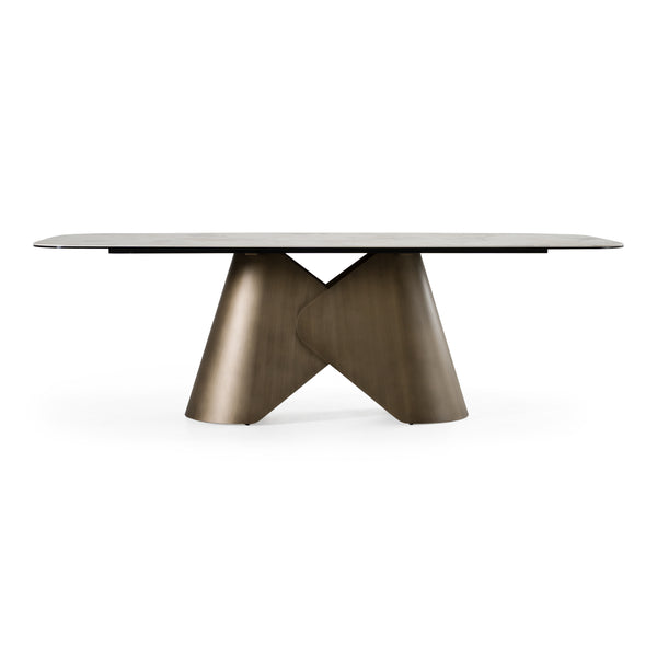 Paulsen Modern Ceramic + Brass Dining Table
