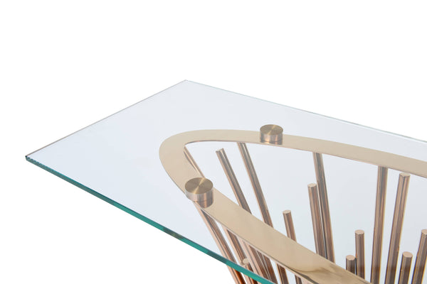 Modrest Paxton Modern Glass & Rosegold Console Table Model VGVCK817-CS-RG-CT