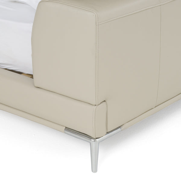 Modrest Pearson Modern Light Grey Leather Bed Model VGKK-B-177-BED-GRY