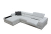 Divani Casa Pella Mini Modern White Leather Left Facing Sectional Sofa Model VGCA5106A-WHT-LAF-SECT
