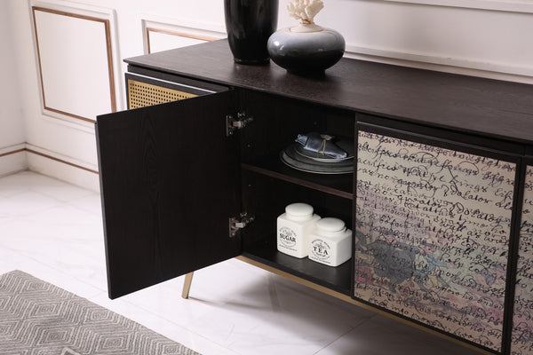 Phelan Modern Smoked Ash & Brass Buffet
