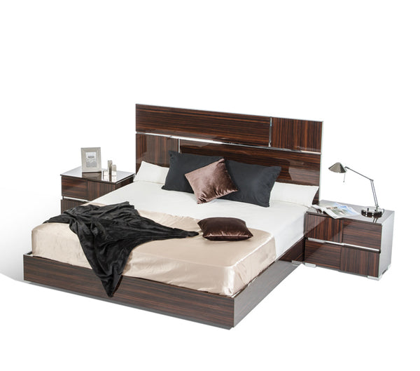 Picasso Italian Modern Ebony Lacquer Bed Model VGACPICASSO-BED-EBN