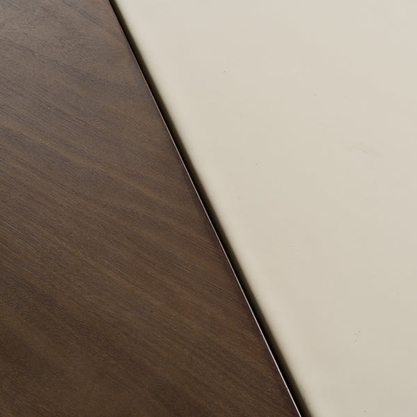 Pilot Modern Dark Walnut + Beige Leather Desk