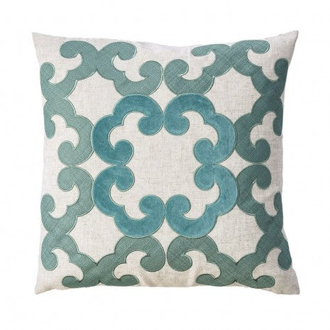 Furniture of America Lily Beige/Teal Contemporary Throw Pillow Model PL8005-2PK