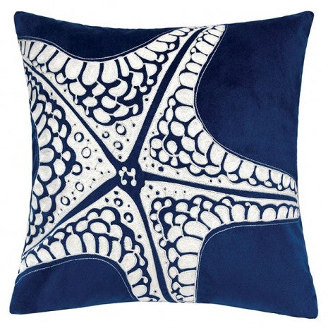 Furniture of America Jude White/Blue Novelty Accent Pillow Model PL8083-2PK